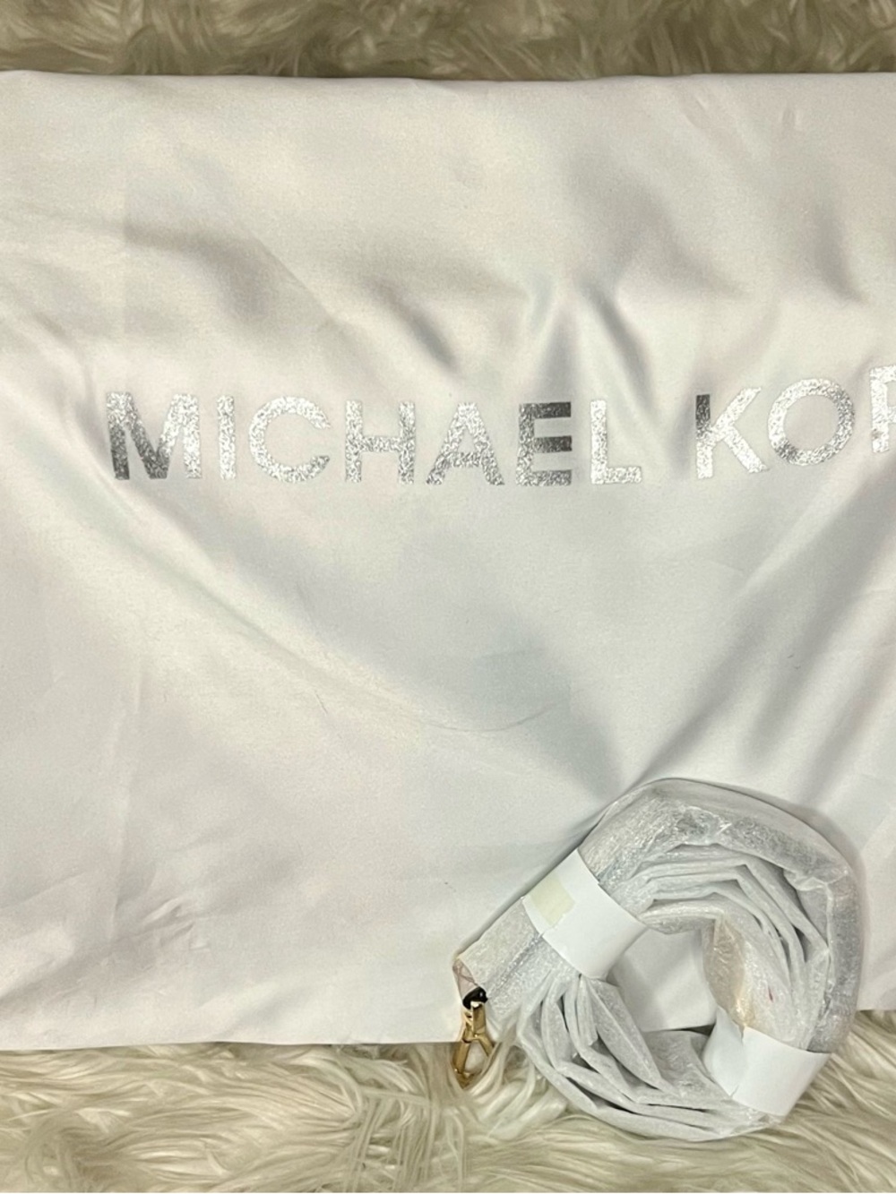 Michael Kors Metallic Golden BronzeSnake-Embossed Top-Handle Satchel - Picture 14 of 16